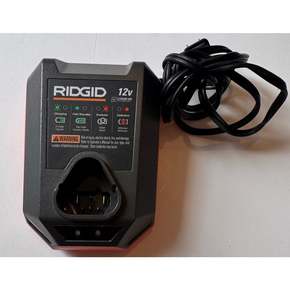 Ridgid 12V Lithium Ion R86045 Compact Battery Charger Tested/Works